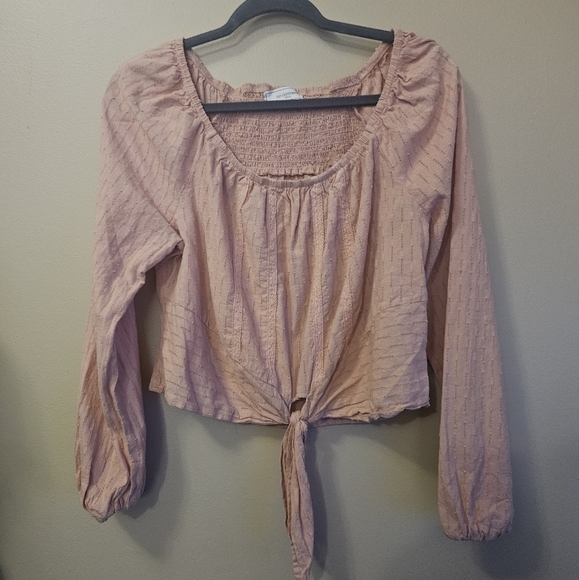 No Comment Women's Size XL Tie Front Top 100% Cotton - Picture 1 of 5